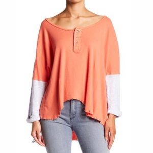 Free People | ‘Star’ Distressed Henley Top *NWT*